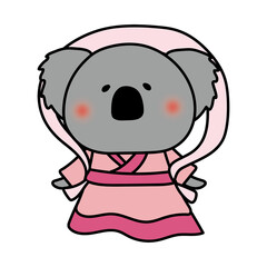 織姫の格好をしたコアラ