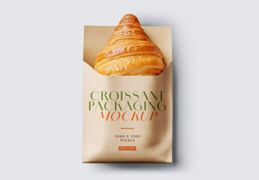 Croissant Packaging Mockup for Creative Design and Branding Projects