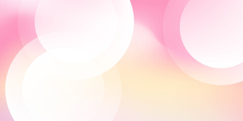 Minimalist banner background, pastel colorful, pink and yellow gradations. Circle effect style geometric,