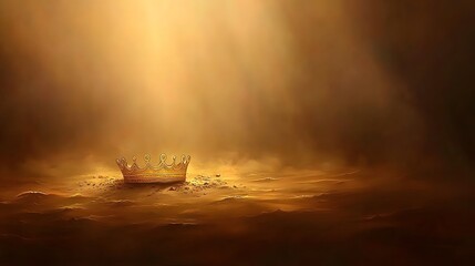 Golden Light Illuminating Calm Water Surface with Droplets and Ethereal Reflections