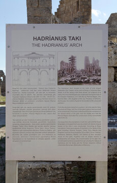 The Hadrianus Arch at the ancient city of Perge, now located in Antalya Province, Turkey.
