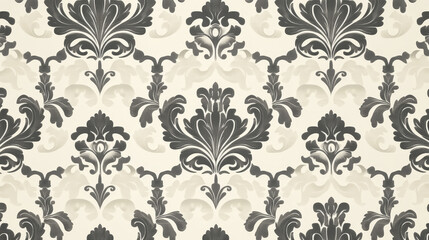 Vector damask vintage seamless pattern background.