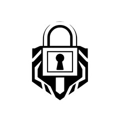 Shield-Shaped Padlock with Keyhole.