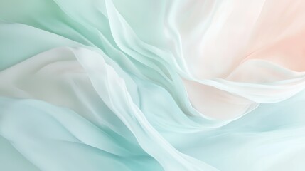 Obraz premium Soft pastel fabric textures for backgrounds, flowing silk material in gentle hues, abstract fabric design, dreamy wallpaper, light and airy textile patterns.