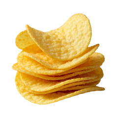 potato chips on white background