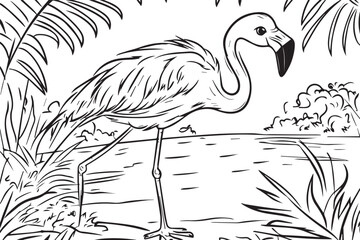 flamingo vector design, awesome flamingo ,high resolution printable flamingo artwork and Flamingo silhouette vector illustration Flamingo silhouette vector Silhouette Art & Illustration