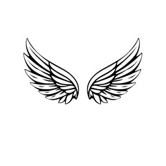 Obraz premium Black and White Angel Wings: Symmetry, Symbolism, and Abstract Art.