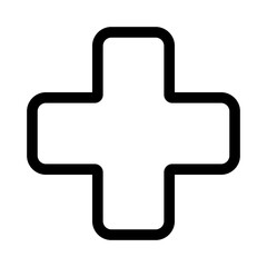 Obraz premium PNG Minimalist medical cross symbol, UI icon on transparent background