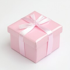Obraz premium Pink gift box on white background (1)