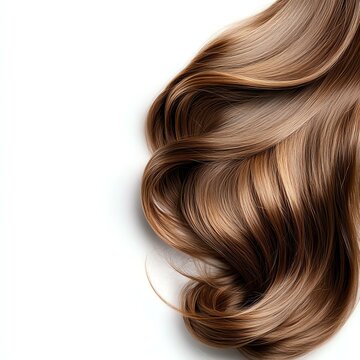 Elegant wavy hair texture on a white background.