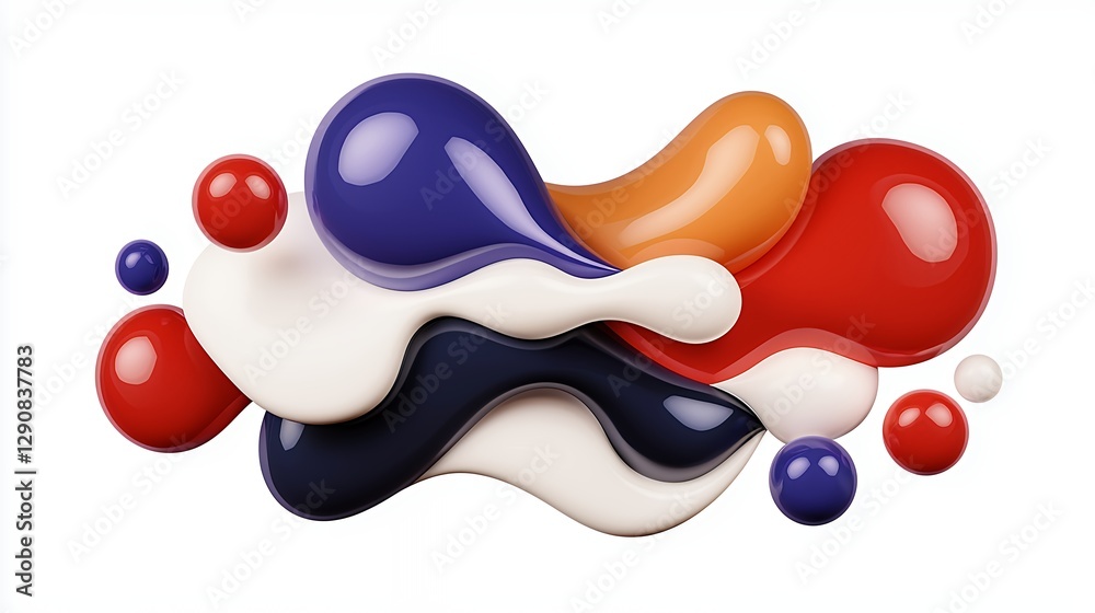 Poster abstract colorful paint splashes and blobs
