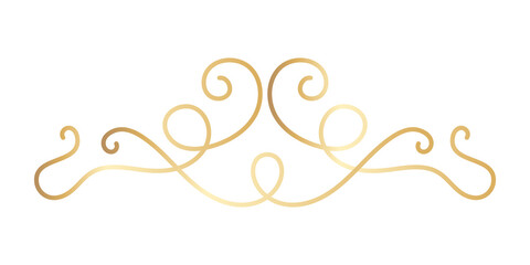 PNG Elegant gold decorative flourish on transparent background