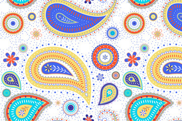 Colorful paisley background png transparent, cute decorative pattern