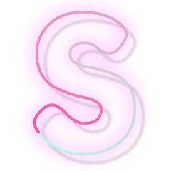 Obraz premium Letter S png pink neon font typography