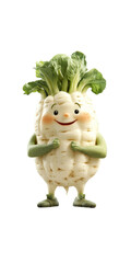 Naklejka premium Happy Turnip Character Illustration Cute Vegetable Cartoon