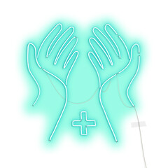 Wash your hands frequently to prevent coronavirus pandemic neon icon transparent png
