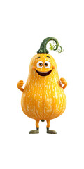 Fototapeta premium Cheerful Cartoon Squash Character, Happy Harvest Vegetable