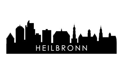 Heilbronn skyline silhouette. Black Heilbronn city design isolated on white background.  © greens87