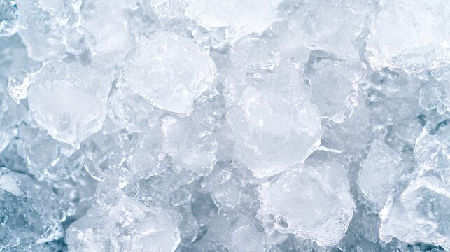 Close-up Ice Cubes Texture, Background, Cold