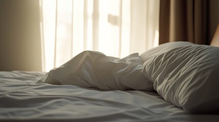 Stomach pain relief while lying on a bed with a cool compress on the abdomen. Featuring discomfort and relaxation