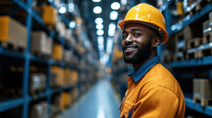 Manufacturing supervisor using a tablet to optimize logistics, tracking shipments and supply chain operations