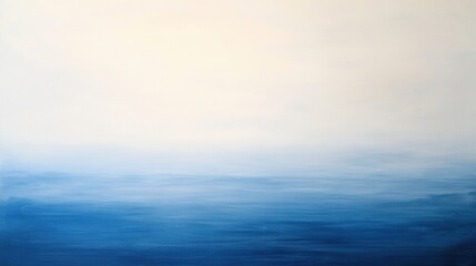 Obraz premium Ocean horizon with soft gradient of blue and white, serene abstract seascape, calm water and skies, tranquil background for relaxation or meditation themes.