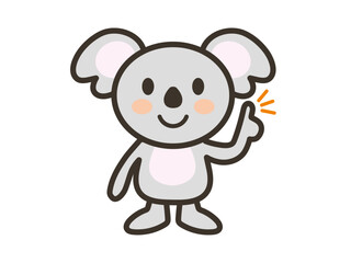 ポイントを説明するかわいいコアラのイラスト