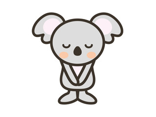 頭を下げて謝るかわいいコアラのイラスト