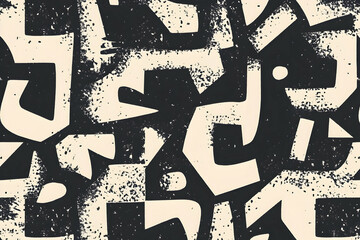 Brutalist Abstract Seamless Pattern with Asymmetric Geometric Forms