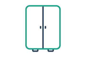 Cabinet icon. line icon style. icon related to furniture. furniture elements vector illustration