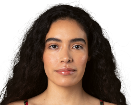 Young Latin woman png transparent, beautiful face portrait