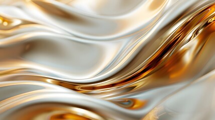 Golden liquid metal chrome background