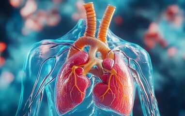 a blue and orange lungs