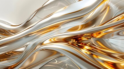 Abstract golden liquid metal chrome background 