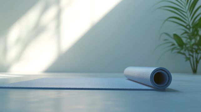 Stomach pain relief while lying on a yoga mat, with eyes closed. Featuring discomfort and mindfulness