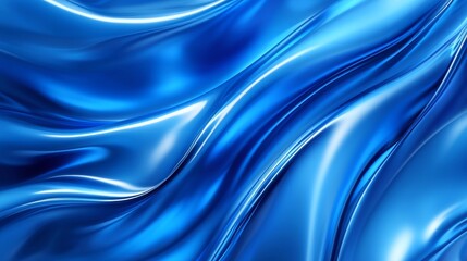 Fototapeta premium Blue silk fabric background with smooth 3d wave pattern in a seamless design for various uses