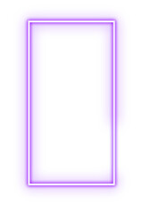 Neon rectangle png frame, transparent background