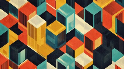 Obraz premium Colorful geometric pattern background with various shapes and designs for modern decor