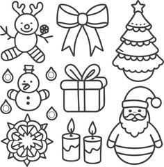 Whimsical Holiday Decor Merry Christmas amp Happy New Year, Christmas ornament and snowflake illustration banne