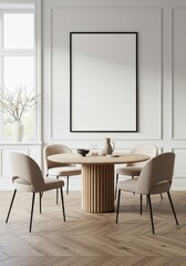 interior Frame mockup, Living room wall poster mock up. empty mockup with house background. Modern interior design. 3D render
