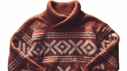 Obraz premium Ideal for cold weather designs, this cozy winter sweater is a high-resolution PNG isolated on a transparent background.