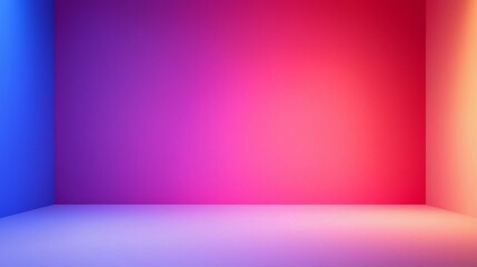 Fototapeta premium Colorful studio backdrop with red and blue walls for photography and videography purposes