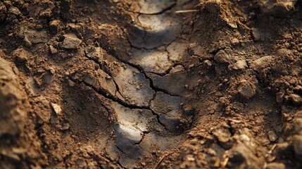 Close-up of dry, cracked earth with deep crevices in sunlight Gathering of Nations (Pow Wow)
