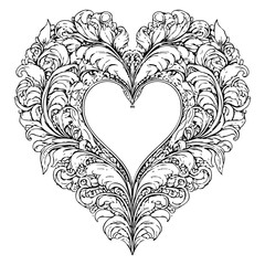 Heart shaped leaf baroque crest wreath