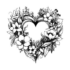 Heart shaped floral baroque crest