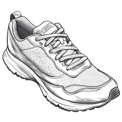 running shoes outline isolated on transparent png