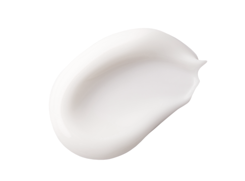 smear of cream texture on transparent background