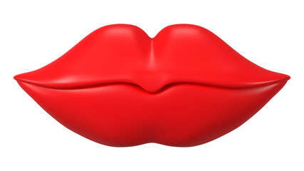 Red lips clipart png, 3d graphic, transparent background