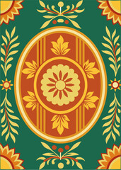 Vertical stripes background. Vintage background with ornamental frame. Vector illustration