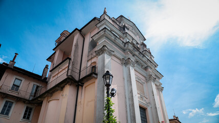 Exploring the architectural beauty of Isola Bella in Italy under a bright blue sky